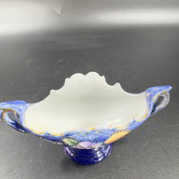 Vintage Germany Fien Porcelain Basket Dish Small Miniature Dish With Handles VTG - Picture 8 of 11